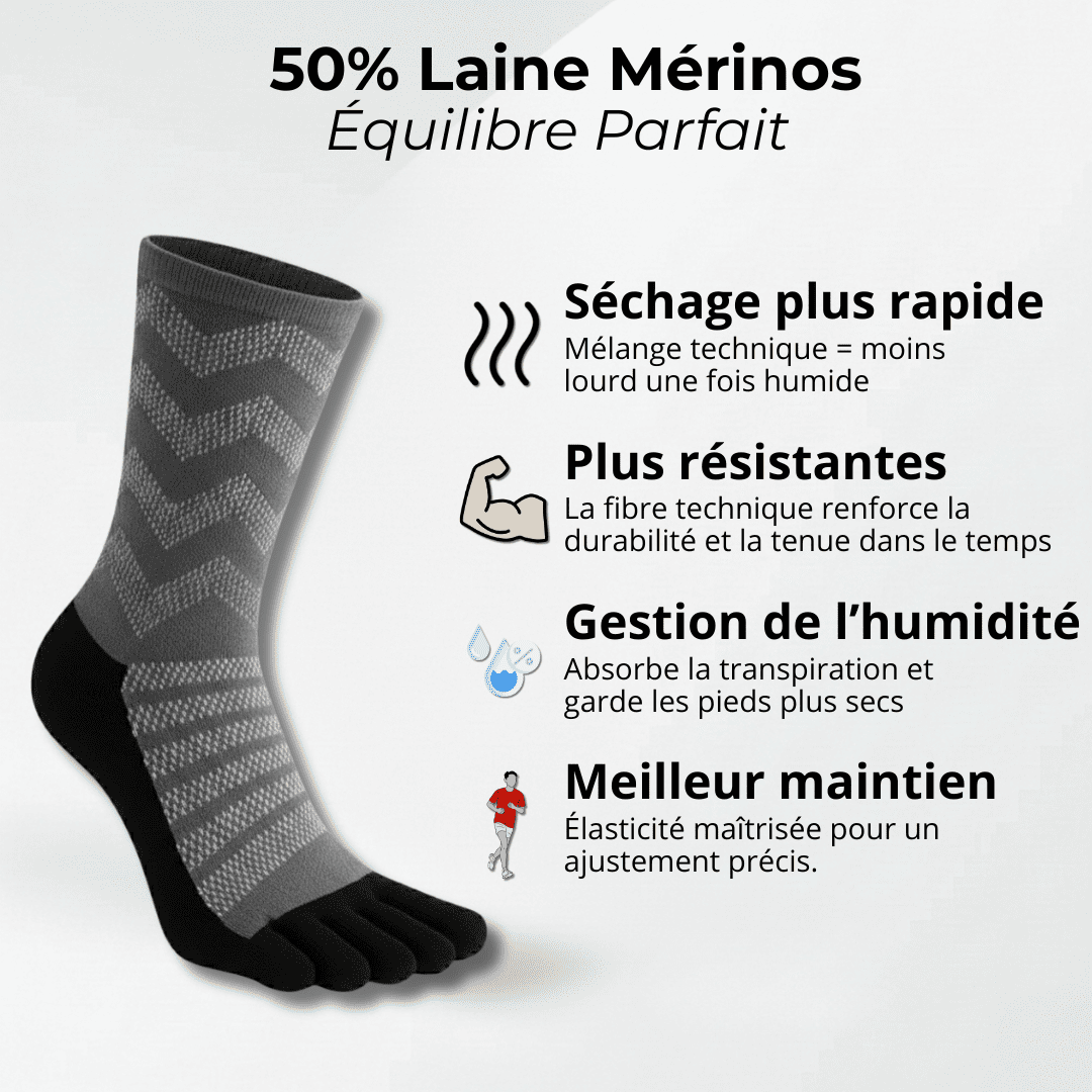 Chaussettes Anti-Ampoules en Laine Mérinos